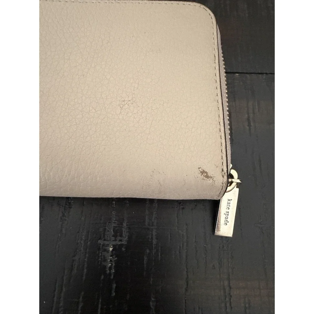 Kate Spade Large Leila Continental Wallet Warm Beige Leather Colorblock Classic
